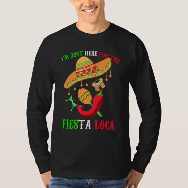 Camiseta Cinco de Mayo Mexicano Fiesta Loca Craza Party Spa (Frente)