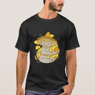 Camiseta Cinco De Mayo Mexicano Taco Cat Com Gráfico Sombri