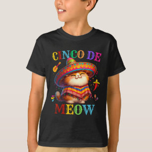 Camiseta Cinco De Mayo Miau Gato Fofo Amante Vamos Festa Me