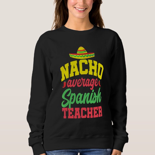 Camiseta Cinco de Mayo Nacho Média de Professora Espanhola  (Frente)