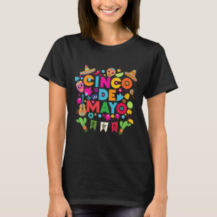 Camiseta Cinco De Mayo Para Homens Mulheres Crianças Festa