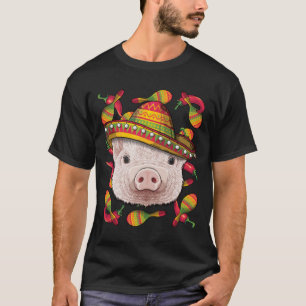Camiseta Cinco de Mayo Pig Sombrero Mexicano Pig Fiesta Par