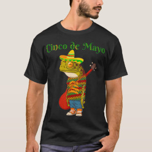 Camiseta Cinco De Mayo Sapo Jogando Banjo Guitarra Cute