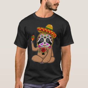 Camiseta Cinco De Mayo Sloth Halloween Dia Mexicano Do Mort