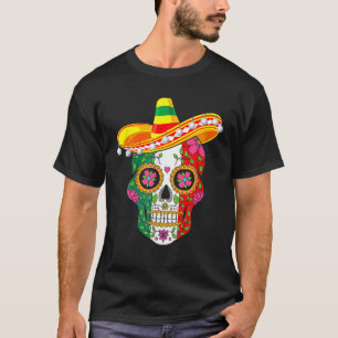 Camiseta Cinco De Mayo Sugar Sugar Crânio Mexicano Cinco De