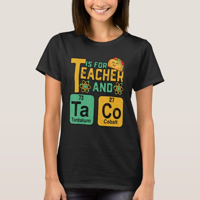 Camiseta Cinco De Mayo T Is For Teacher & Tacos Funny Mexic (Frente)