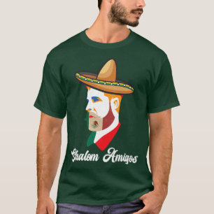 Camiseta Cinco de Mayo T Shalom Amigos judeu meican Hanuk