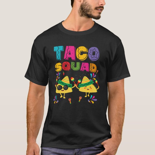 Camiseta Cinco De Mayo Taco Squad Mexican Lets Fiesta  Men  (Frente)