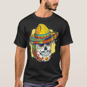 Camiseta Cinco de Mayo Taco Sugar Skull Meican Fiesta Party
