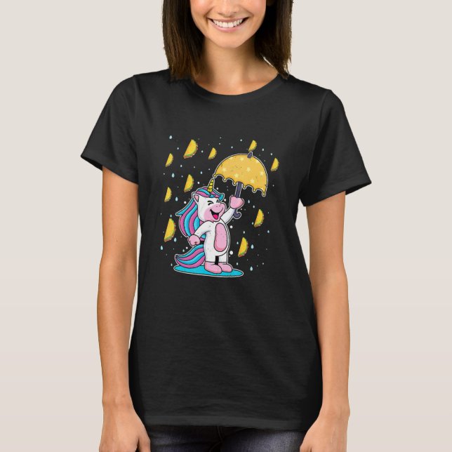 Camiseta Cinco de Mayo Tacos de chuva Unicorn Umbrella (Frente)