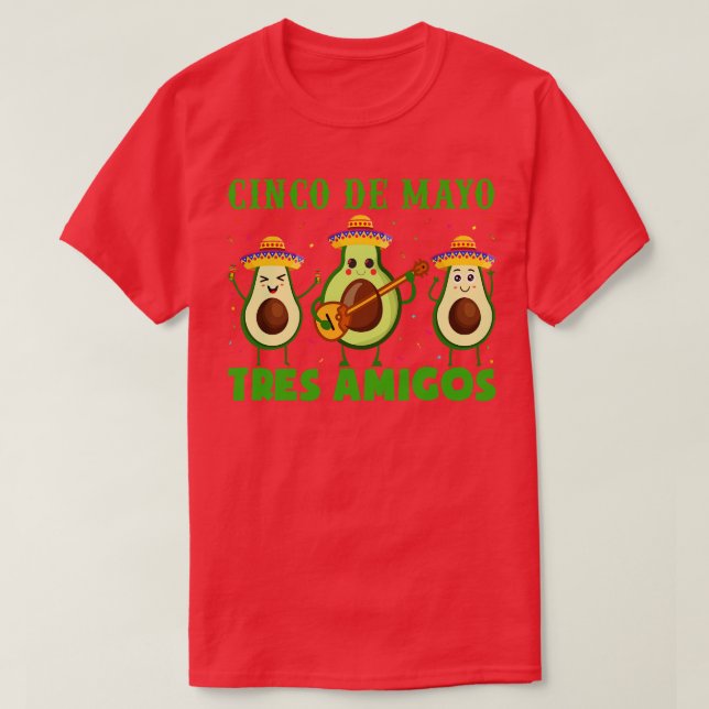 Camiseta Cinco De Mayo Tres Amigos (Frente do Design)