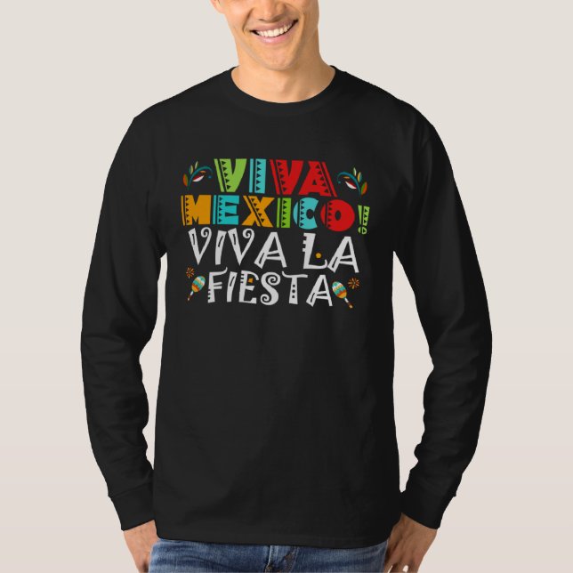Camiseta Cinco De Mayo Viva Mexico Viva La Fiesta Fiesta 5  (Frente)