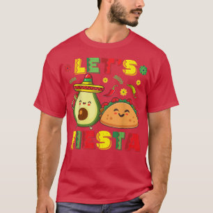Camiseta Cinco De MayoGirls, Taco E Avocado Permitem Fiesta