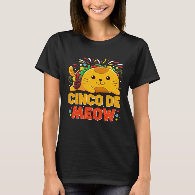 Camiseta Cinco De Meo  Mexican Cat Cinco De Mayo Costume Ta (Frente)