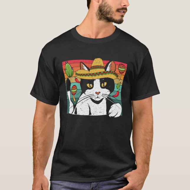 Camiseta Cinco de Meow Cat  Mexico Pride Mexican Cinco De M (Frente)