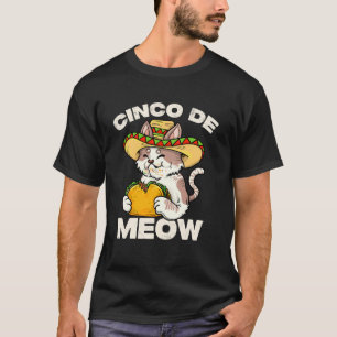 Camiseta Cinco De Meow Cinco De Mayo Amante De Gatos Mexica