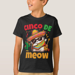 Camiseta Cinco De Meow Dabbing Cat Lover Mexicano Fiesta