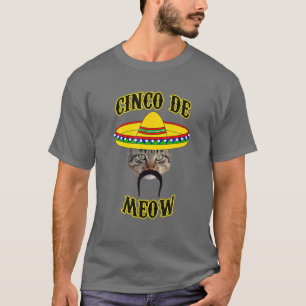 Camiseta Cinco De Meow Figurino Engraçado Para Cinco De May