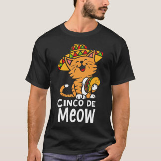 Camiseta Cinco De Meow Fofo Cinco De Mayo Chapéu Taco Gato