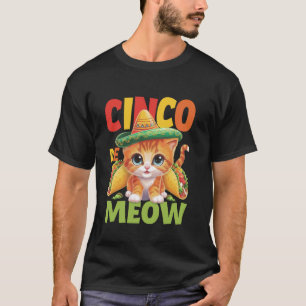 Camiseta Cinco De Meow Gato Sombrero Poncho Cinco De Mayo C