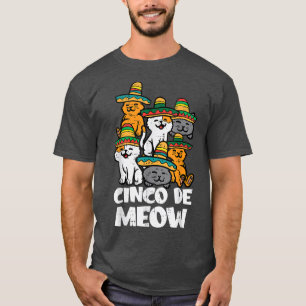 Camiseta Cinco De Meow Gats Kitten Cute Cinco De Mayo Women