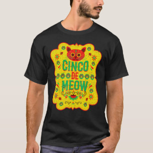 Camiseta Cinco De Meow Mayo Floral Gatinho Fofo Festa Mexic