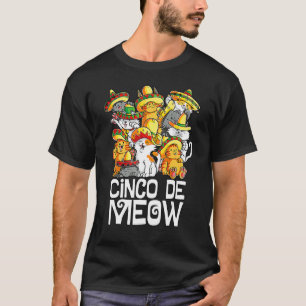 Camiseta Cinco De Meow Mayo Gato Sombrero Mexicano Taco Cin