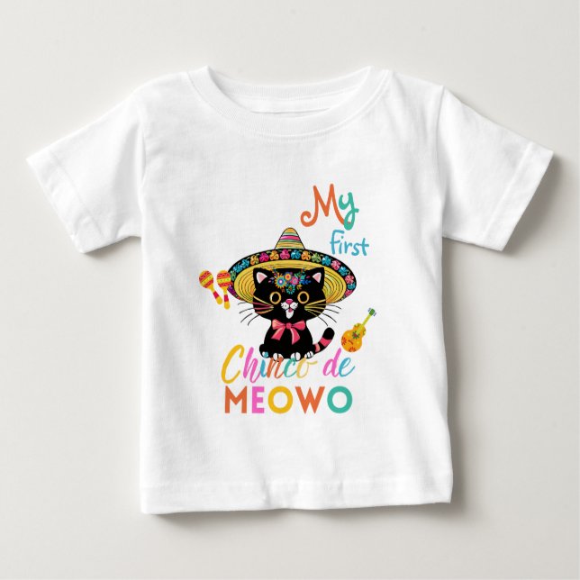 Camiseta CINCO DE MEOWO Tee for Baby's 1rua Cinco De Mayo (Frente)