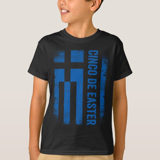 Camiseta Cinco De Páscoa Engraçado Cinco De Mayo Grécia Fla (Frente)