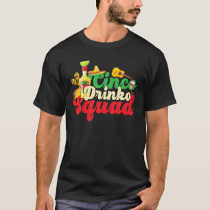 Camiseta Cinco Drinko Squad Bebendo Fiesta Engraçado Cinco