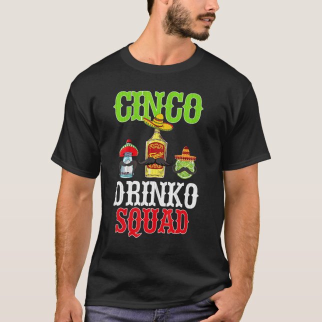 Camiseta Cinco Drinko Squad Cinco De Mayo Mexicano Fiesta P (Frente)