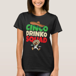 Camiseta Cinco Drinko Squad Festa de Bebida Fiesta Engraçad