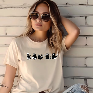 Camiseta Cinco gatos engraçados