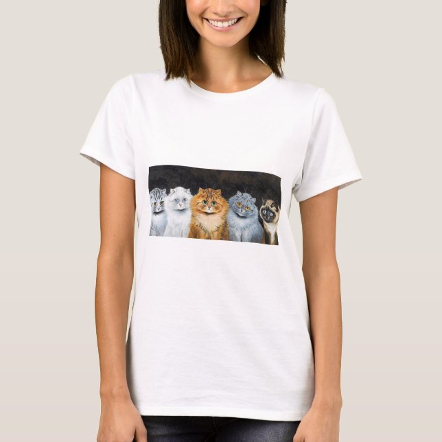 Camiseta Cinco Gatos, Louis Wain (Frente)