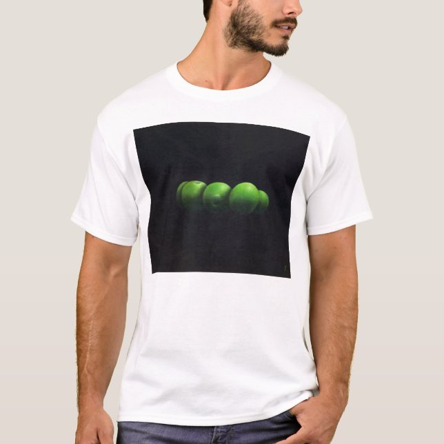 Camiseta Cinco maçãs verdes (Frente)