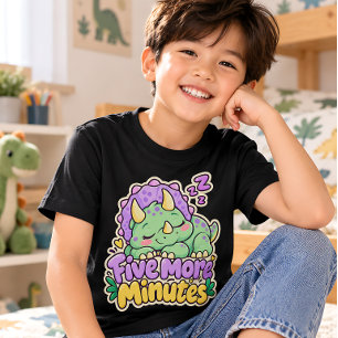 Camiseta Cinco Minutos Adoráveis Dinossauro Adormecido