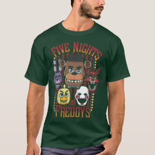 Camiseta Cinco Noites Na Pizzaria Freddys MultiPersonagem