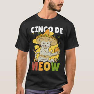 Camiseta Cinco o Meow com Gato para Cinco de Mayo