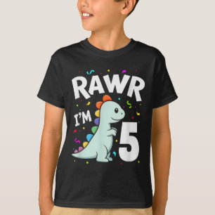 Camiseta Cinco Rawr Im 5 Anos De Idade, 5 De Dinossauro T-r