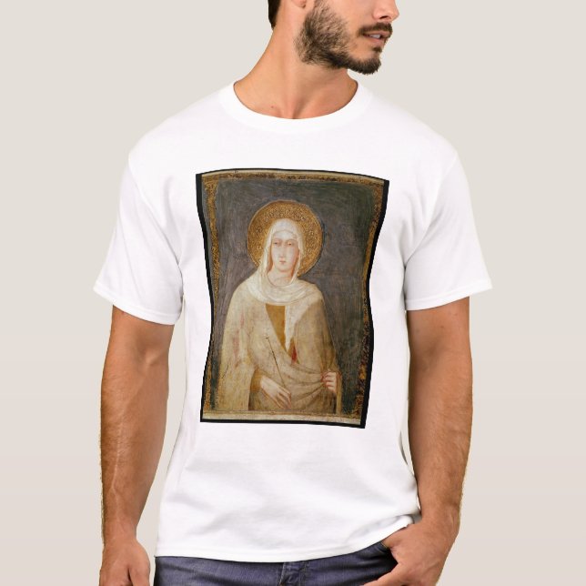 Camiseta Cinco santos, detalhe de St. Clare (Frente)