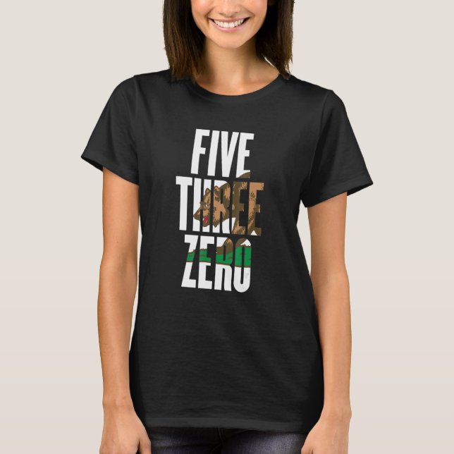 Camiseta Cinco Três Zero 530 Area Code California Reding C (Frente)