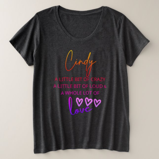 Camiseta Cindy Colorful Love (Frente do Design)