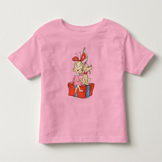 Camiseta Cindy Lou Who and Max on a Present (Frente)
