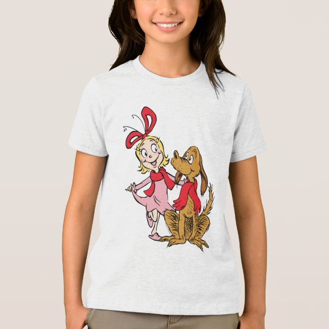 Camiseta Cindy Lou Who e Max o Cachorro (Frente)