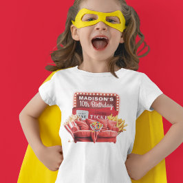 Camiseta Cinema Noturno Birthday Red Sofa Personalizado