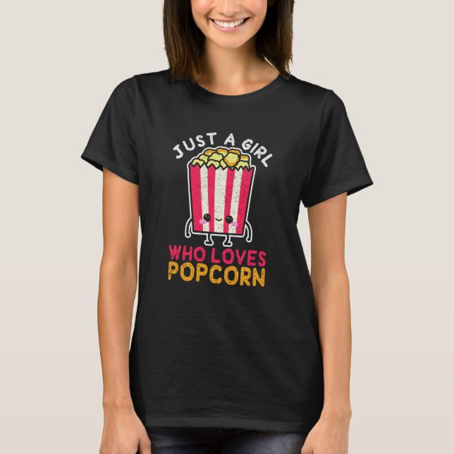 Camiseta Cinema Snack Popcorn Lover Women Girls Popcorn (Frente)