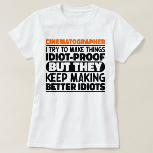 Camiseta Cinematógrafo Eu Tento Fazer Coisas Engraçadas