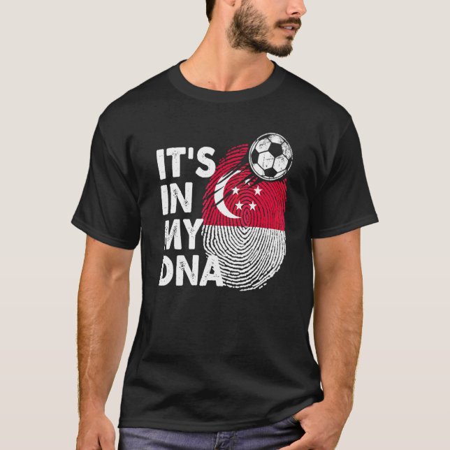 Camiseta Cingapura No Meu Dna - Equipe Sinalizador Cingapur (Frente)