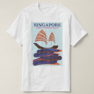 Camiseta Cingapura "Viagem lá por avião"