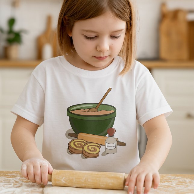Camiseta Cinnamon Roll Baking Ingredientes Cozy Kitchen (Criador carregado)